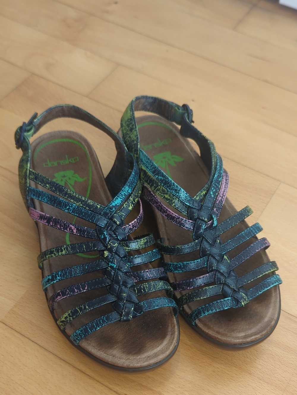 Dansko Iridescent Multicolor Strappy Sandals - Women's